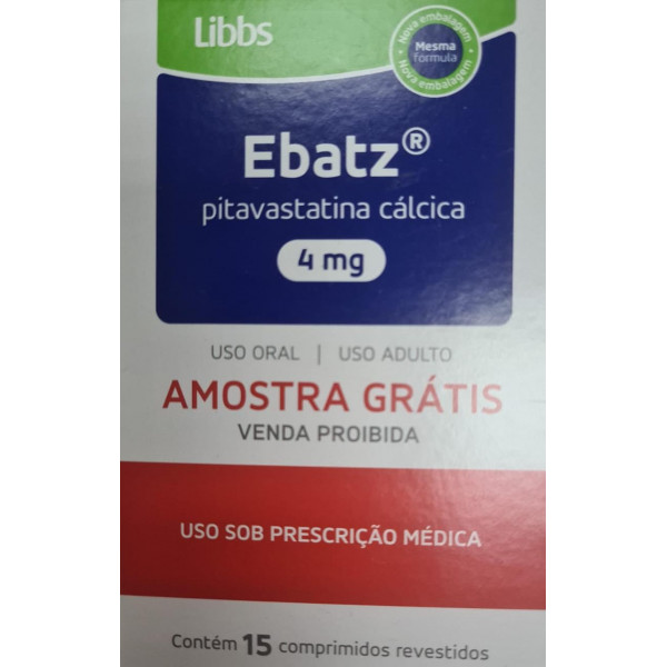 Ebatz - Pitavastatina Cálcica 4mg - 15 Comprimidos